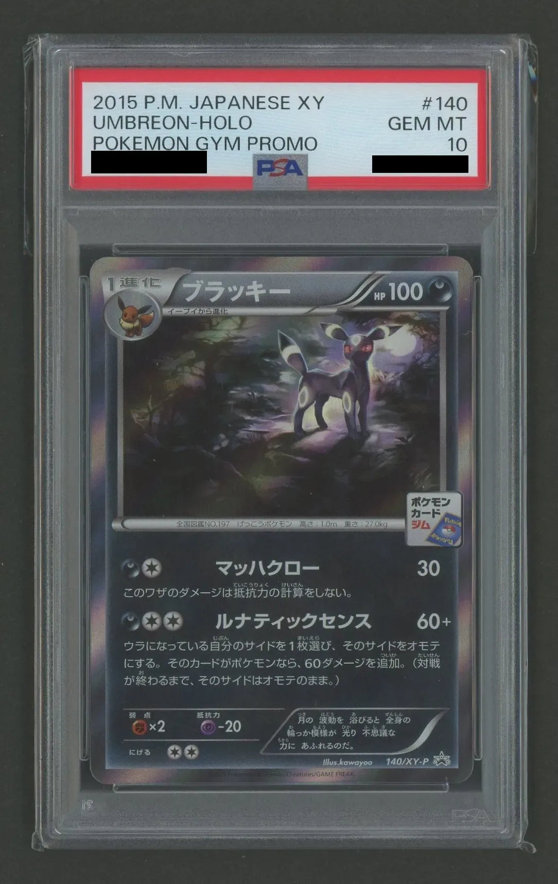 【PSA10】ブラッキー(PROMO){悪}〈140/XY-P〉[XY-P]#1534